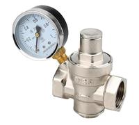 Válvula reductora reguladora de presión, 1 válvula reductora de presión de agua hembra de varios tamaños(1.2" with gauge)
