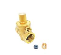 Válvula reductora reguladora de presión, Válvula reductora de presión de latón ajustable con rosca hembra y opción de manómetro de varios tamaños(DN32(G1/4”),Valve Without Gauge)