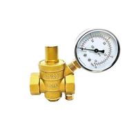 Válvula reductora reguladora de presión, Válvula reductora de presión de latón ajustable con rosca hembra y opción de manómetro de varios tamaños(DN50(G2”),Valve With Gauge)