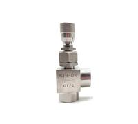 Válvula reguladora de acero inoxidable 304 en ángulo recto rosca hembra de 1/4 pulgadas, 3/8 pulgadas, 1/2 pulgadas, válvula de aguja micrométrica con escala (1/2 pulgada)