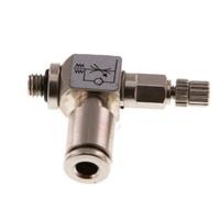 Válvula reguladora de caudal Codo de salida de contador 4 mm - Tornillo moleteado de latón M5