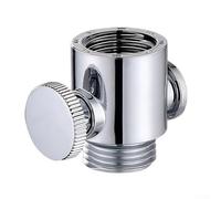 Válvula reguladora de flujo desviador de cabezal de ducha con interruptor de apagado ajustable compatible con la mayoría de cabezales de ducha y grifos de cocina para control de agua (plateado)