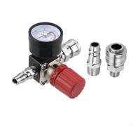Válvula reguladora de presión de 1/4 pulgadas con medidor integrado, gestiona la presión de aire de hasta 175 PSI, diseño resistente para mayor fiabilidad (cuatro agujeros 2)