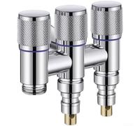 Válvula Reguladora para acero 3 Salidas Independientes Baño Válvula(Silver) | para acero reforzado, paredes gruesas, sin fugas, instalación roscada estándar, baño y cocina