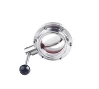 Válvula sanitaria de acero inoxidable 304 de 3/4", 1", 1-1/2", 2", 19/32/25/38/51/63 mm, con triple abrazadera, for elaboración casera de cerveza y lácteos.(51mm Ferrule 64)