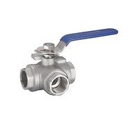 Válvula solenoide 1/2 "3/4" 1 "1-1/4" 2 "Válvula de bola roscada de acero inoxidable 304 de tres vías Tipo T Válvula de bola tipo L DN15 DN20 DN25 DN32 DN40 DN50(1",T Type)