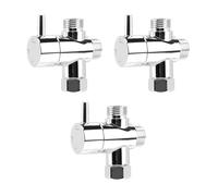 Válvula solenoide 10-1PC Válvula desviadora de cabezal de ducha de 3 vías, interruptor de tres funciones, adaptador, conector, grifo, accesorios de baño for hotel y hogar Válvula(3PCS)