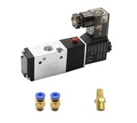 Válvula solenoide 3V110-06 de 1/8 pulgadas, 3/2 vías, neumática, control de aire, eléctrica, gas, magnética, cuerpo de aluminio, 1 unidad(3V110-06 w PC4-01,AC220)