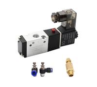 Válvula solenoide 3V110-06 de 1/8 pulgadas, 3/2 vías, neumática, control de aire, eléctrica, gas, magnética, cuerpo de aluminio, 1 unidad(3V110-06 w SL4-01,AC220)
