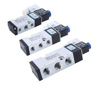 válvula solenoide, 4M210-08 4M310-08 4M410-10 Válvula solenoide eléctrica neumática de cinco vías, 2 posiciones, 3 puertos, control de válvula de aire electromagnética.(4m210-08 Pc8-02,Silver)
