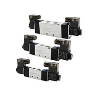 Válvula solenoide 4V120-06/4V220-08/4V320-10/4V420-15 2 posiciones 5 puertos DC12V DC24V AC110V AC220V doble bobina 1 pieza (4V320-10 PC12-03, DC24V)