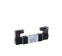 Válvula solenoide 4V120-06 de doble cabezal, doble control, 5 vías, 2 posiciones, apagado y retención, válvula direccional neumática(Only Valve,DC24)