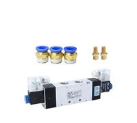 Válvula Solenoide 4V420-15, doble cabeza, control, 5 vías, 2 posiciones, retención de apagado, válvula direccional neumática(With 12mm fittings,AC110V)