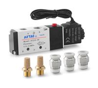 Válvula solenoide AC220V AirTAC 4V310-10 3/20.3 cm PT Cable de salida de aire neumático, 2 posiciones, 5 vías, bobina única, eléctrica, operada por piloto