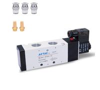 Válvula solenoide AC220V AirTAC 4V410-15 1/2 pulgadas PT aire neumático 2 posiciones 5 vías bobina única eléctrica operada por piloto