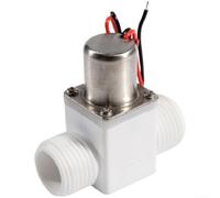 Válvula solenoide biestable automática con señal de pulso para control de flujo de agua en inodoros con puerto G1/2 pulgada y cuerpo de plástico amarillo (pegamento 211B)