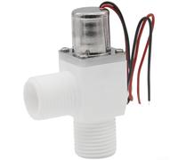 Válvula solenoide bistable de plástico y cobre con conector G1/2 pulgadas para control de impulsos de agua en inodoros inteligentes y sistemas de riego, color blanco (pegamento 211C)