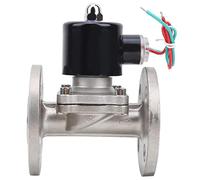 Válvula solenoide Conexión de brida de acero inoxidable NBR NC Acción directa 1/2 pulg. (2W - 160-15BF), válvula de aceite de aire agua de 2 vías, válvula solenoide de acero (CA 24V)