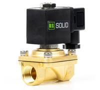 Válvula solenoide de 1,27 cm, latón CC 12 V con sello Viton, normalmente cerrada, tipo caja de conexiones, rosca G