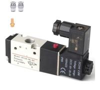 Válvula solenoide de 1/4 pulgadas PT Válvulas de control de fluido, aire, agua, aceite neumático 2V025-08 DC12V/DC24V/AC110V/AC220V Directo normalmente cerrado eléctrico 2/2 vías 2 posiciones (2V025