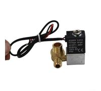 Válvula solenoide de 12 V CC G1/4 pulgadas, control de agua de gas de aire normalmente abierto, cuerpo de aluminio, válvula de purga de compresor sin aceite para sistemas neumáticos (A)