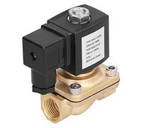 Válvula solenoide de 2 vías, de latón, eléctrica, normalmente cerrada, válvula de control para tuberías, rosca G1/2", para aire, agua, aceite y gas, alta sensibilidad y diseño (CC 12 V)