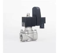 Válvula solenoide de 2 vías normalmente cerrada, 12 V, 1 pulgada, for agua, con bobina DIN, acero inoxidable, temporizador, unidad(24vdc-80degree Centigrade,NPT)