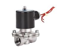 Válvula solenoide de acero inoxidable de 1,27 cm normalmente cerrada DN15 con interruptor de control de tuberías, válvulas de agua para agua, aceite, aire, 220 V, 24 V, 12 V (G-24VAC)