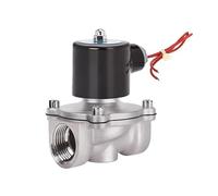 Válvula solenoide de acero inoxidable de 3/4 pulgadas normalmente cerrada DN20 interruptor de control de tuberías válvulas de agua para agua, aceite, aire 220 V, 24 V, 12 V (BSP-24 VDC)