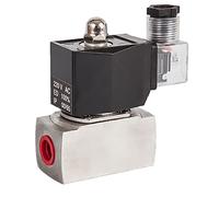 Válvula solenoide de ácido antiséptico tipo pistón, acero inoxidable, normalmente cerrada, agua, líquido, aceite, gas, vapor, 2 vías, 150 C, 1 unidad (CA 24 V, 1 pulgada)