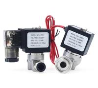 Válvula solenoide de agua SS304 de acero inoxidable de 2 vías normalmente cerrada de 220V 1/4" con sello - CC 12/24V, orificio de 2,5 mm, 1 pieza(TYPE2 Only Valve)