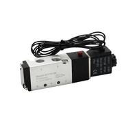 Válvula solenoide de aire 4V110-06 1/8 Válvula neumática Válvula magnética eléctrica neumática de gas de 5 vías y 2 posiciones DC12V 24V 110V 220V 1 pieza(4V110-06 Wire,DC12)