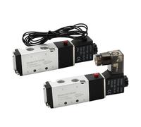 Válvula solenoide de aire 4V110-06 1/8 Válvula neumática Válvula magnética eléctrica neumática de gas de 5 vías y 2 posiciones DC12V 24V 110V 220V 1 pieza(4V110-06 Wire-PC6-01,DC24)