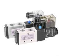 Válvula solenoide de aire neumática de 5 vías y 2 posiciones de 1/4 pulgadas BSPT AC220V para automatización industrial, clasificación IP65, cuerpo de metal y plástico