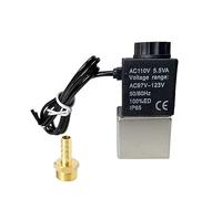 Válvula Solenoide de aluminio normalmente abierta, válvulas neumáticas de 2 vías de 1/8 ", cc 12V 24V CA 110V 220V, conector Pagoda de latón 4/6/8/10/12mm(AC 110V,6mm)