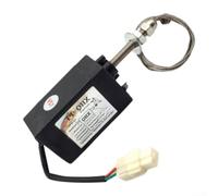 Válvula solenoide de apagado del generador diesel 12V 24V Válvula magnética de control de apagado de combustible para motores marinos Respuesta rápida ABS negro (D)
