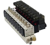 Válvula Solenoide De Estación Múltiple 3V210-08, 3 Puertos, 2 Posiciones, Multivía, Combinada, CC 12 V, 24 V, CA 220 V, Con Accesorios.(DC12V 8mm fittings,4 Stations)