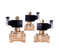 Válvula solenoide de latón normalmente abierta, 1/2", 3/4", 1 pulgada, 2 pulgadas, rosca hembra de 2 pulgadas, válvula de agua eléctrica, 12 V, 24 V, 110 V, 220 V (2", VITON-SEAL_220VAC)