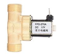 Válvula solenoide de latón normalmente abierta G1/2", interruptor de entrada de agua electromagnético, válvula compacta de baja presión CC 12 V/24 V para sistemas de control de (12 V CC.)