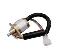 Válvula solenoide de parada KM2V8011700 para generador diésel con terminales y fundas protectoras, diseñada para control del sistema de combustible y apagado rápido (KM2V80-11700 24V)