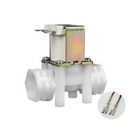 Válvula solenoide de plástico con rosca interna G1/2, DN15, entrada y drenaje de agua de ósmosis inversa, 12 V CC, 24 V CC, 220 V CA(Pressure Type,12V_CLOSED)