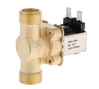 Válvula solenoide eléctrica de 1/2 pulgada CC 12/24/220 V, válvula de bobina solar para entrada de agua DC12V, dorado