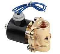 Válvula solenoide eléctrica de 12 V CC, normalmente cerrada 1/2" BSPP, para agua, aire, gas y aceite no corrosivo, cuerpo de válvula de aleación de zinc, presión máxima de 0,8