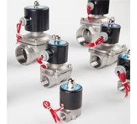 Válvula solenoide eléctrica de acero inoxidable, 1/4, 3/8, 1/2, 3/4 y 1 pulgada, normalmente cerrada, neumática, 1 unidad(DN8,AC220V)