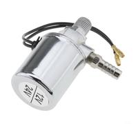 Válvula solenoide eléctrica de aire cromada, para camiones comerciales y furgonetas, carcasa de metal de 12 V/24 V con ajuste de púas de 1/4 pulgadas, pieza de acabado plateado