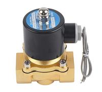 Válvula solenoide eléctrica de cierre normal, DC 24 V, 3/4", DN20; válvula solenoide de cuerpo de latón, NC, para agua, gas y aceite; presión nominal de 1 MPa con rosca BSPP; para