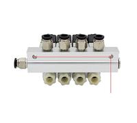 Válvula Solenoide eléctrica neumática normalmente cerrada 2V025-06 AC220V DC12V24V válvula de combinación multidireccional magnética aire(DC24V 4mm fittings,6F)
