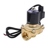 Válvula solenoide en latón G1, válvula magnética de acción directa eléctrica normalmente cerrada para agua, gas y líquidos, herramienta industrial de alta presión y alta temperatur (CC 24 V)