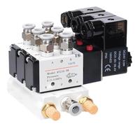 Válvula solenoide for estaciones de colector 4V210-08, 11-20 combinaciones, CC 12 V, 24 V, CA 220 V, con accesorios, válvulas solenoides de 5 puertos y 2 posiciones(Ac220v 10mm Fitting,11 Stations)