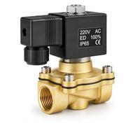 Válvula solenoide G1/2 pulgadas 220 V CA de latón, electroválvula eléctrica de latón, válvula solenoide eléctrica adecuada para agua, aceite y aire